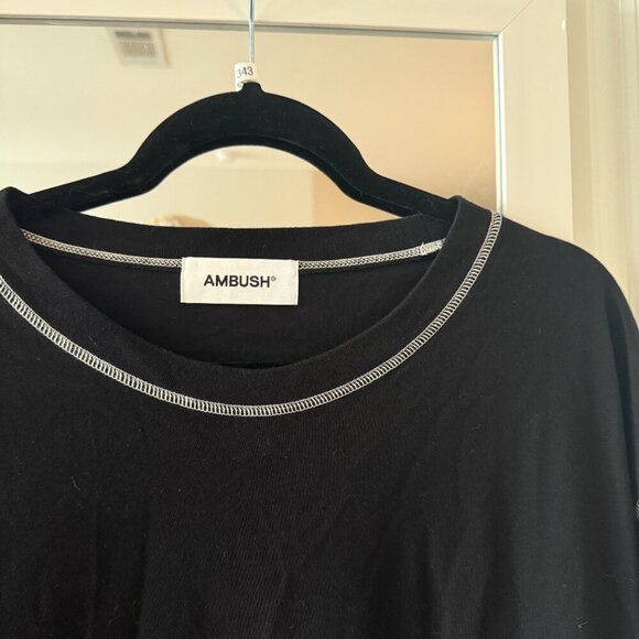 AMBUSH logo-embroidered T-shirt Size XXL Color Black White - Picture 2 of 6